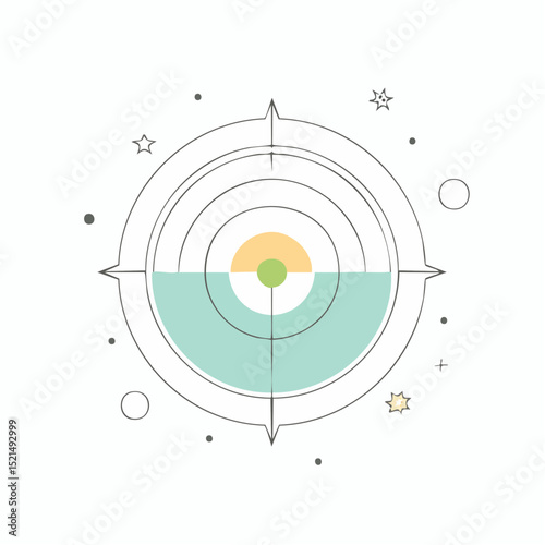 Vector in simple linear style - logo design template and graphic for posters, prints, posts for social media