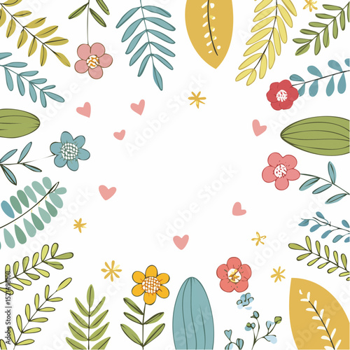 Vector illustration in simple linear style - design templates - hippie style - frames and prints with copy space for text