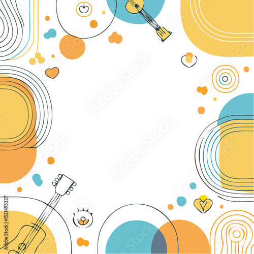 Vector illustration in simple linear style - design templates - hippie style - frames and prints with copy space for text