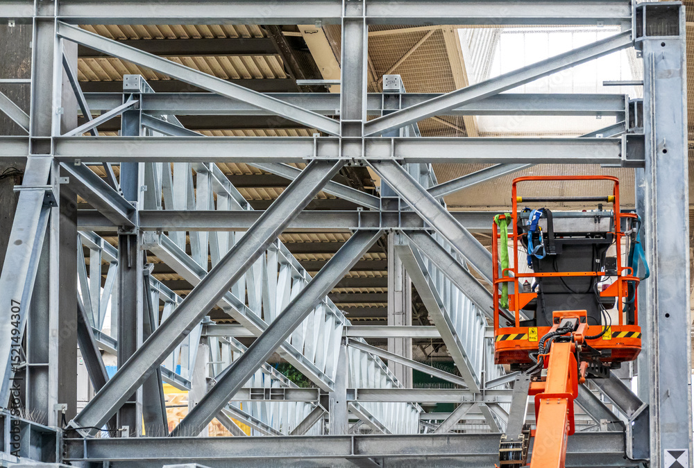 custom made wallpaper toronto digitalConstruction equipment is positioned in a courtyard with safety cones and tools visible, ideal for maintenance tasks in an urban environment