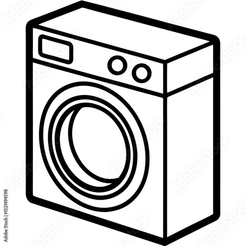 Futuristic Washing Machine Blueprint – Vector Art Style