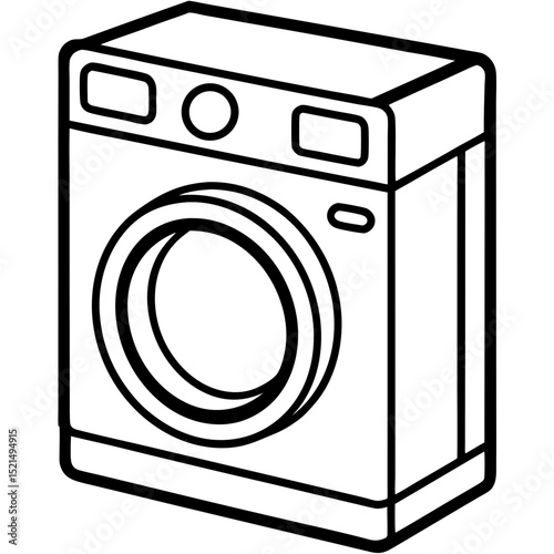 Futuristic Washing Machine Blueprint – Vector Art Style
