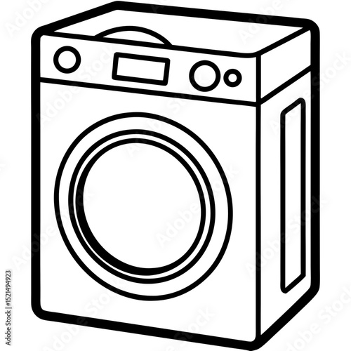 Futuristic Washing Machine Blueprint – Vector Art Style