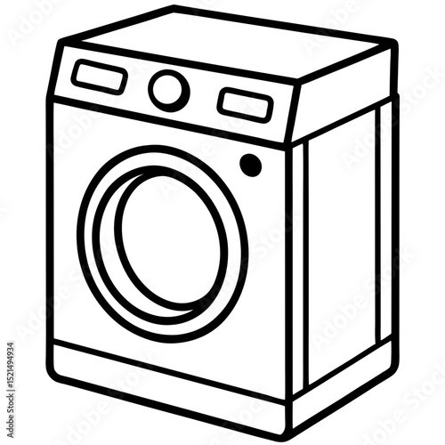 Futuristic Washing Machine Blueprint – Vector Art Style