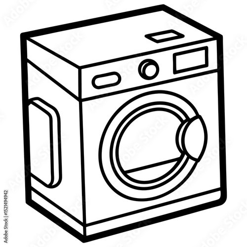 Futuristic Washing Machine Blueprint – Vector Art Style