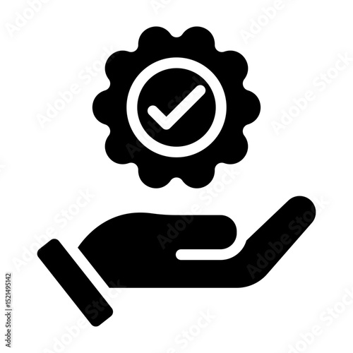 Approve Vector Glyph Icon Design