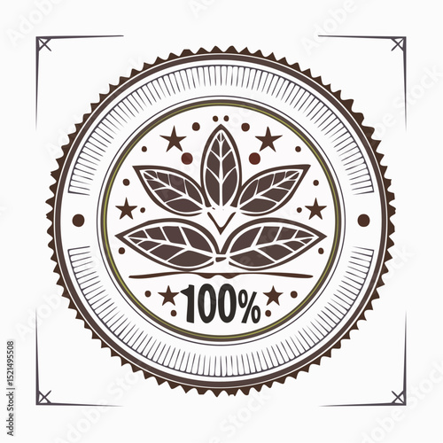 Vector line design element, badge and icon for food and cosmetics packaging in mono linear style - paraben free