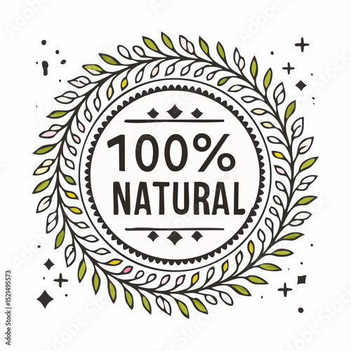 Vector line design element, badge and icon for food and cosmetics packaging in mono linear style - paraben free