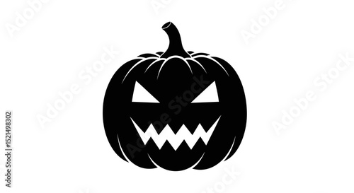 Sinister-Looking Carved Pumpkin With Sharp Teeth And Menacing Eyes On Transparent Background
