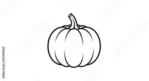 Simple Black Silhouette of a Pumpkin Icon Isolated on Transparent Background