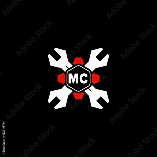 MC Initials Vektor Stok Otomotif Logo Design