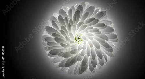 Radiant Bloom White Flower Close-Up On Dark Background