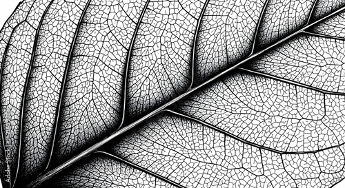 Detailed Foliage: Macro View of Leaf Veins and Cell Structures