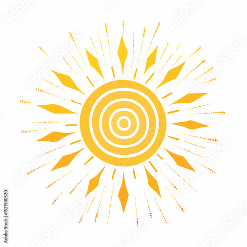 Vector set of design elements and illustrations in simple flat linear style - sun symbols, abstract forms and shapes - logo design templates, badges and stickers for posters, prints, banners
