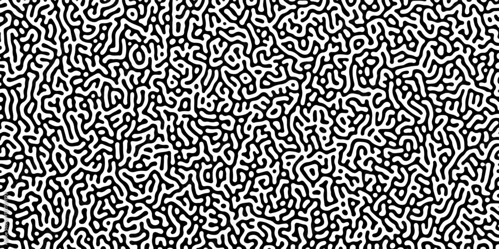 Diffusion reaction seamless vector pattern. Natural seamless line pattern. Linear design with biological shapes. Reaction-diffusion or truing pattern formation. abstract truing organic wallpaper.	