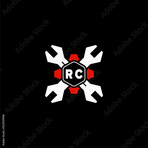 RC Initials Vektor Stok Otomotif Logo Design