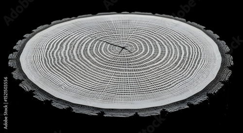 Striking Tree Rings Slice Displaying Life's Stages and Nature's Time Capsule