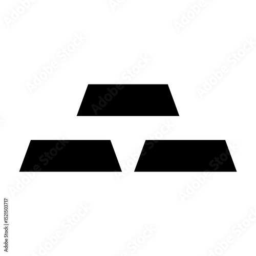Gold Ingot Vector Glyph Icon Design