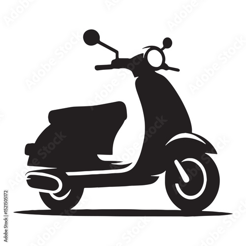 Modern Scooter silhouette in motion – Scooter illustration – Minimalist Scooter vector – Vehicle silhouette

