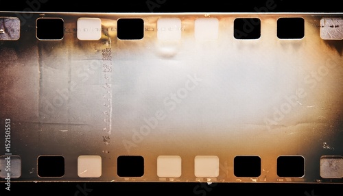 Aged Film Strip with Visible Wear and Sepia-Toned Frames – A Glimpse into Cinematic History