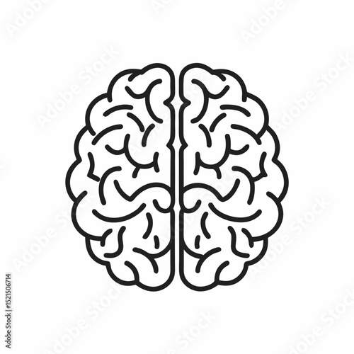 Minimal Brain Vector Icon illustration.
