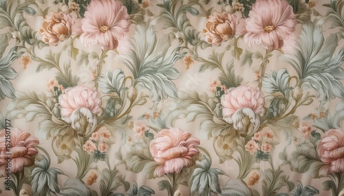 Elegant Pastel Floral Patterns – Seamless Designs with Soft Pink, Green & Blue Blossoms on Light Blue Background