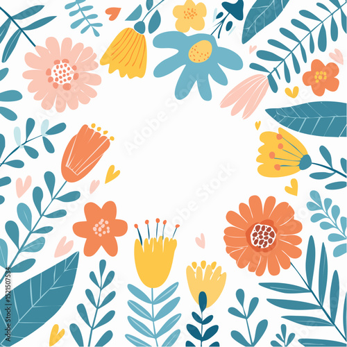 Vector illustration in simple Matisse naive and hippie groovy style, flowers and plants, floral botanic hand drawn design templates, frames and modern art prints, posters and placards