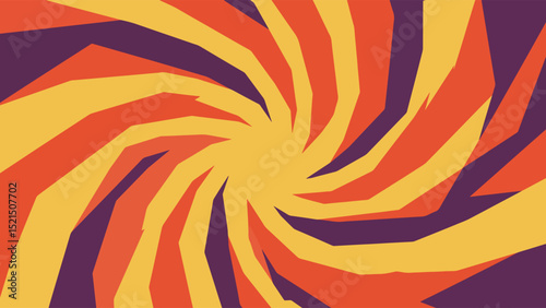 pop art radial swirl background with bold comic curves and solid color waves