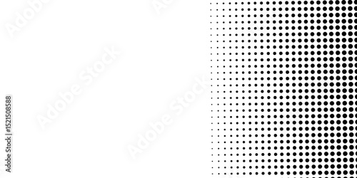 Basic halftone dots effect in white color. Halftone effect. Circular border with halftone effect. Modern faded ring. Rounded semitone shape. pattern for Offer, Package, backdrop banner, flyer, Annual.