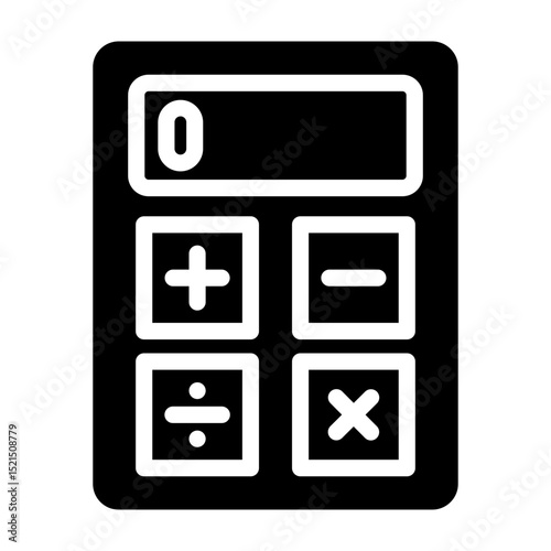 Calculator Vector Glyph Icon Design