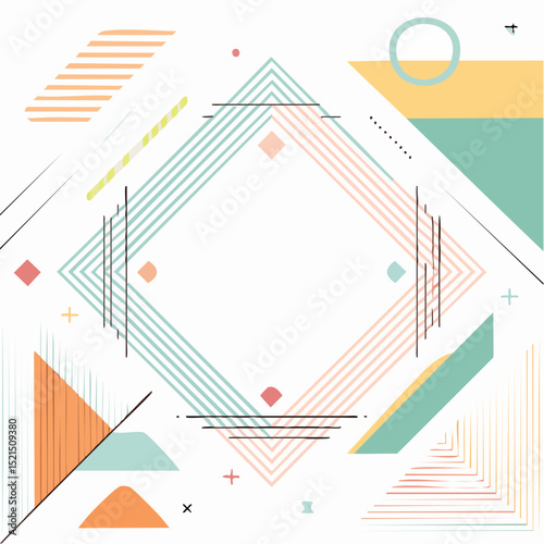 Vector minimal geometric linear border and logo design templates with copy space for text, abstract aesthetic linear compositions, prints, frames and graphic design elements for packaging