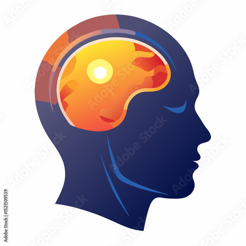 European Migraine Awareness Vector Icons and Illustrations