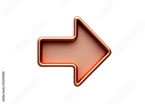 Copper arrow isolated on transparent background