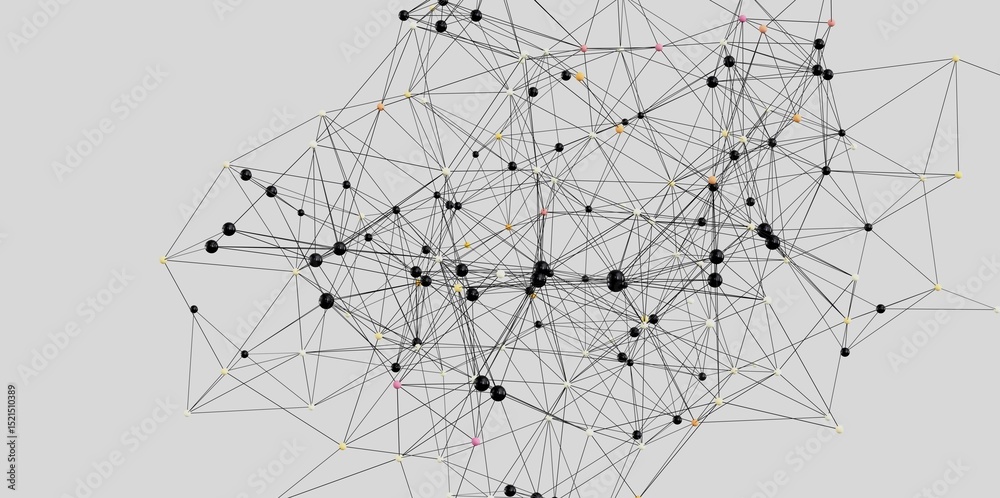 Obraz premium Abstract 3D rendering of a network. Ideal for tech, AI, or connection concepts.
