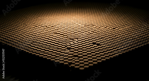 Abstract Perspective View of Geometrical Pattern Structure with Striking Light and Shadow