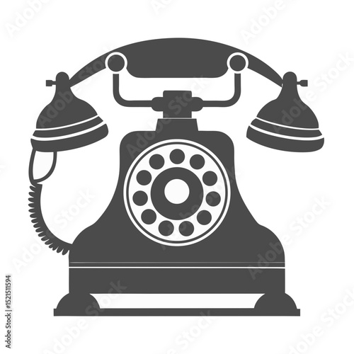 Vintage rotary phone silhouette