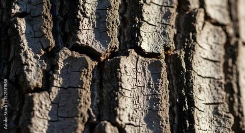 Rough Surface Of Tree Bark Showing Deep Grooves And Texture