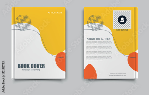 Modern Book Cover Mockup. Corporate poster or cover with liquid form business. Annual report, book or catalog cover. Editable template.