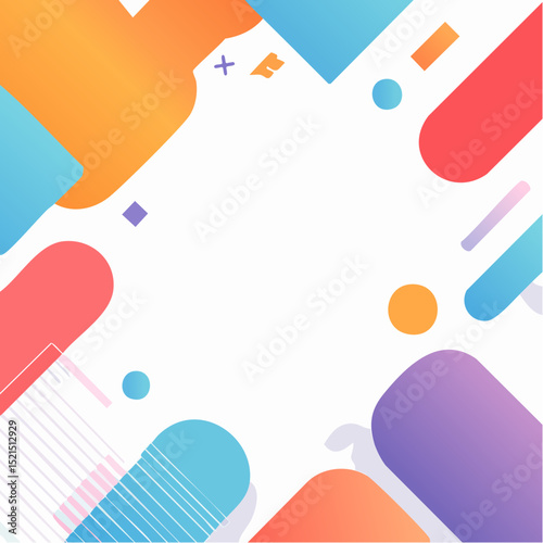 Vector abstract illustrations in modern gradient style hapes and forms, graphic design templates for social media posts and stories with copy space