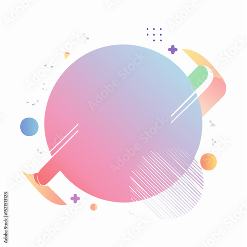 Vector abstract illustrations in modern gradient style hapes and forms, graphic design templates for social media posts and stories with copy space