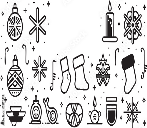 "Abstract Christmas and Winter Holiday Icons."