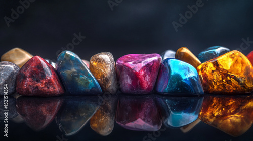 Vibrant Collection of Polished Multicolored Gemstones photo