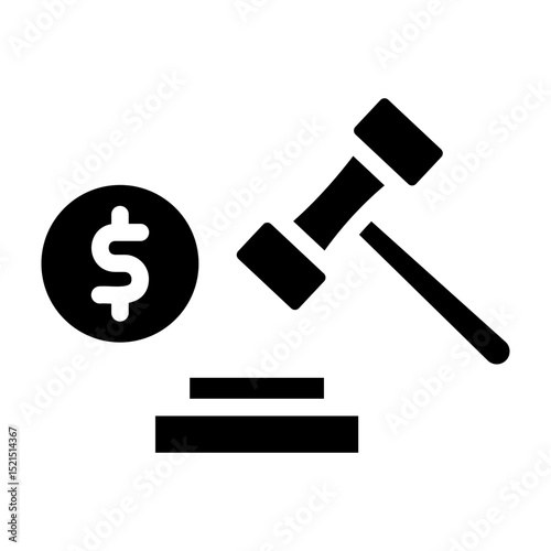 Auction Vector Glyph Icon Design
