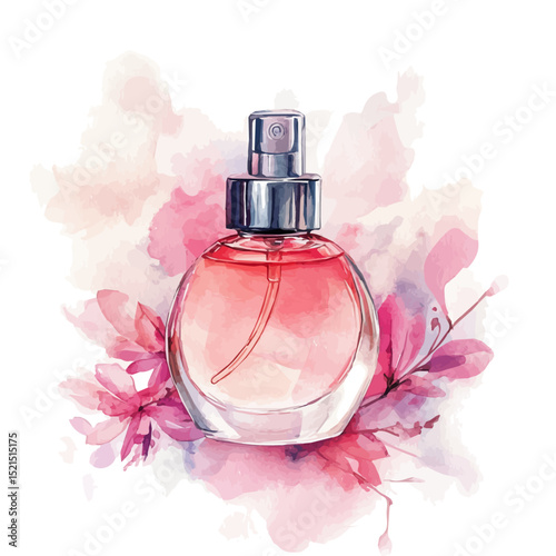 Fragrance Mist, watercolor drawing vector, high quality, isolated on a white background.