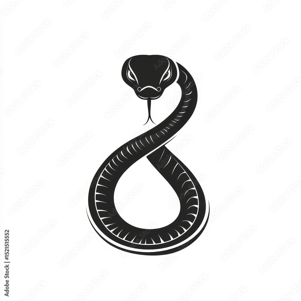 Fototapeta premium Modern artwork depicting a dark outline of a serpent