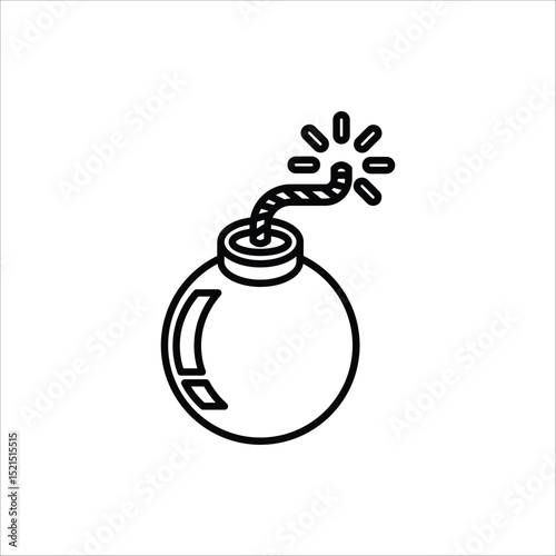Bomb icon. Bomb line and glyph icon for web design. Exploding bomb weapon vector icon design. Isolated on white background.
