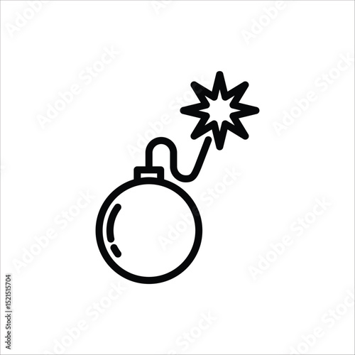 Bomb icon. Bomb line and glyph icon for web design. Exploding bomb weapon vector icon design. Isolated on white background.
