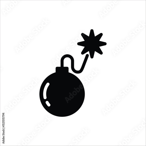 Bomb icon. Bomb line and glyph icon for web design. Exploding bomb weapon vector icon design. Isolated on white background.
