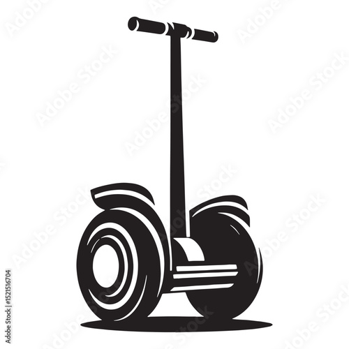 Modern Transport Segway silhouette with clean lines – Segway illustration – Minimalist Segway vector – Vehicle silhouette

