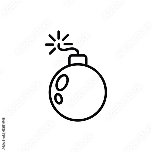 Bomb icon. Bomb line and glyph icon. Vector illustration on white background.